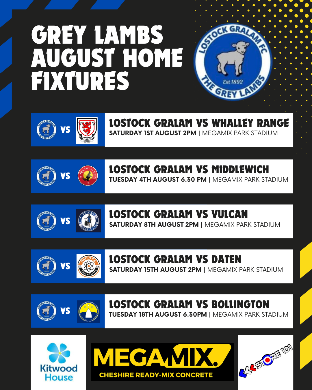 Opening Five Home Fixtures Confirmed | 2026/27 Season